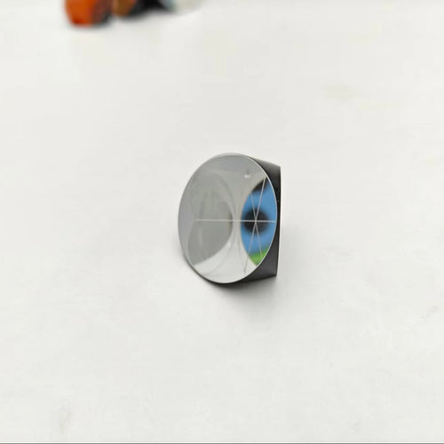 25.4mm Optical Mini Prism shown from the side on a light background, highlighting its precision-engineered design.