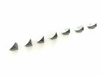Array of optical prisms showcasing different angles and light reflections, including the 25.4mm Optical Mini Prism.