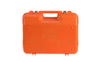 Universal Total Station Carrying Case 40X22X32CM Orange Hard Shell Transport Box with Silver Metal Latches
