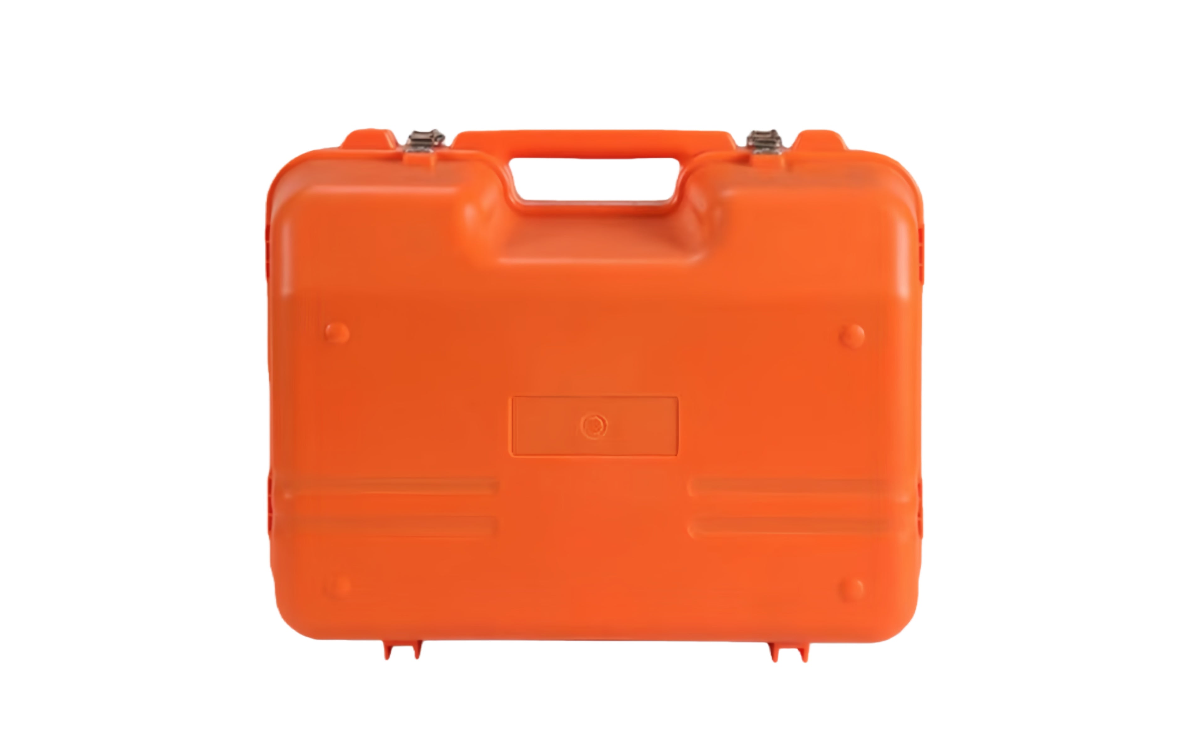 Universal Total Station Carrying Case 40X22X32CM Orange Hard Shell Transport Box with Silver Metal Latches