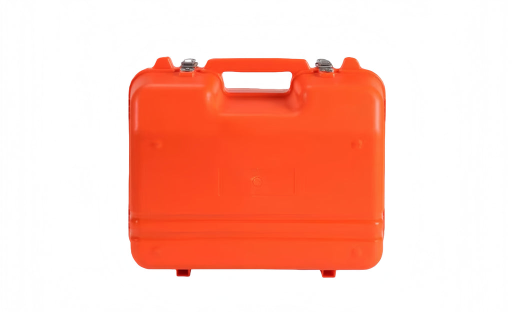 Double Prism Carrying Case 41x21x33cm Orange Hard Shell Silver Latches