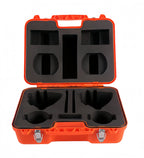 Double Prism Carrying Case 41x21x33cm Orange Hard Shell Silver Latches