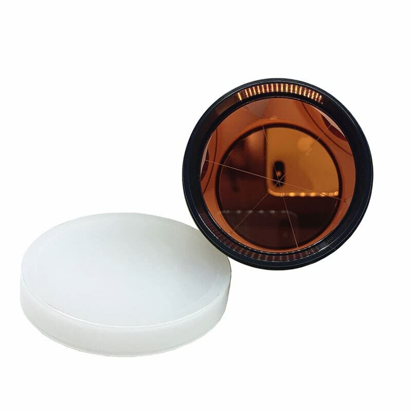 Yellow Prism 64mm for Total Station with aluminum-coated reflective surface and protective cover.