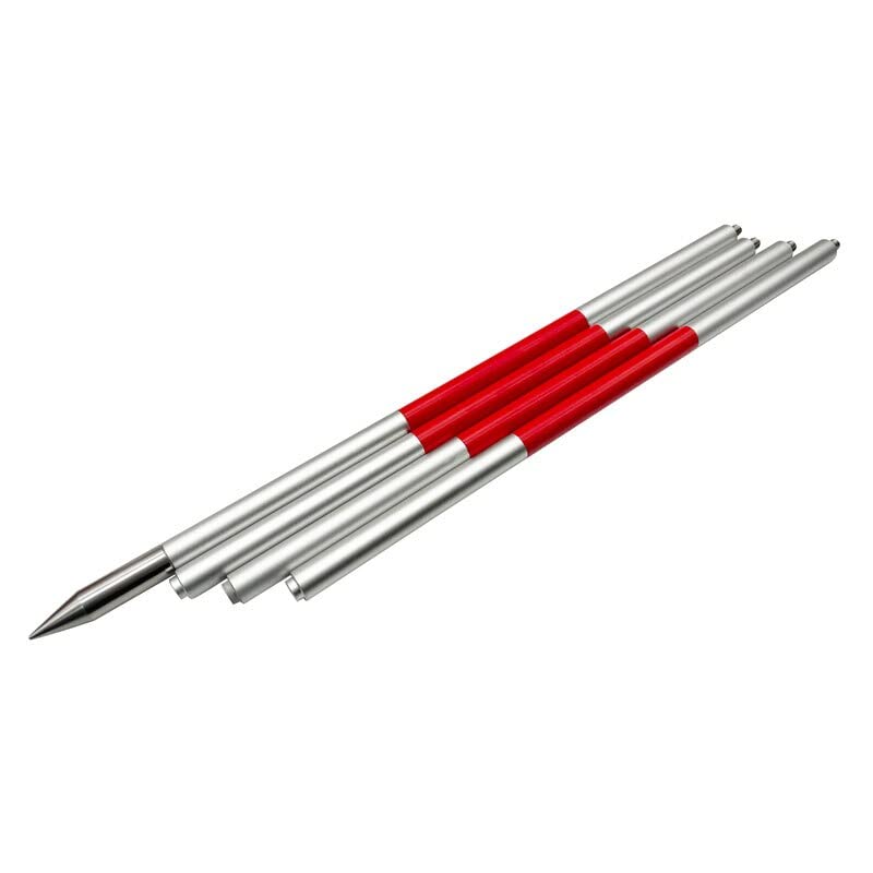 Mini Prism Pole 30cm diameter 12mm with red and silver sections for surveying total station use.