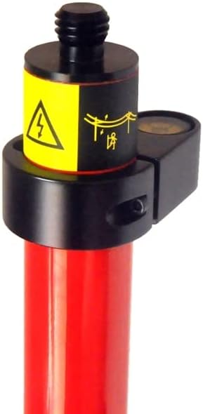 39cm Pole with Bipod 10 Inch Legs Aluminum top view showing safety markings and threaded connection.