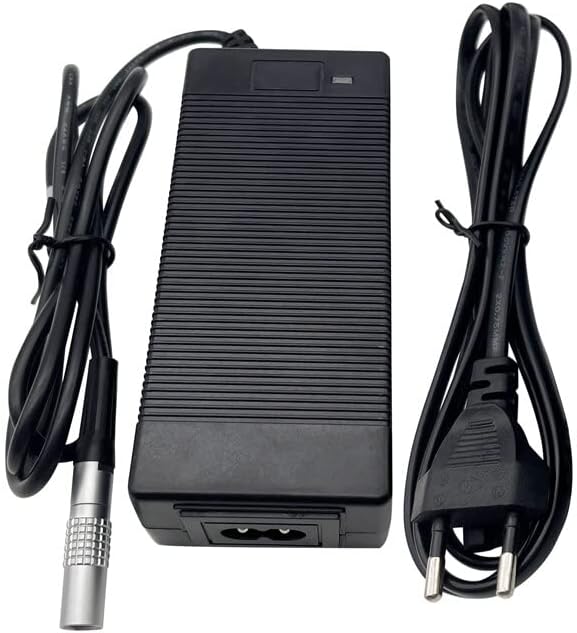 Charger for External Battery 7 Pin with power cord and connection cable, suitable for surveying battery charging.