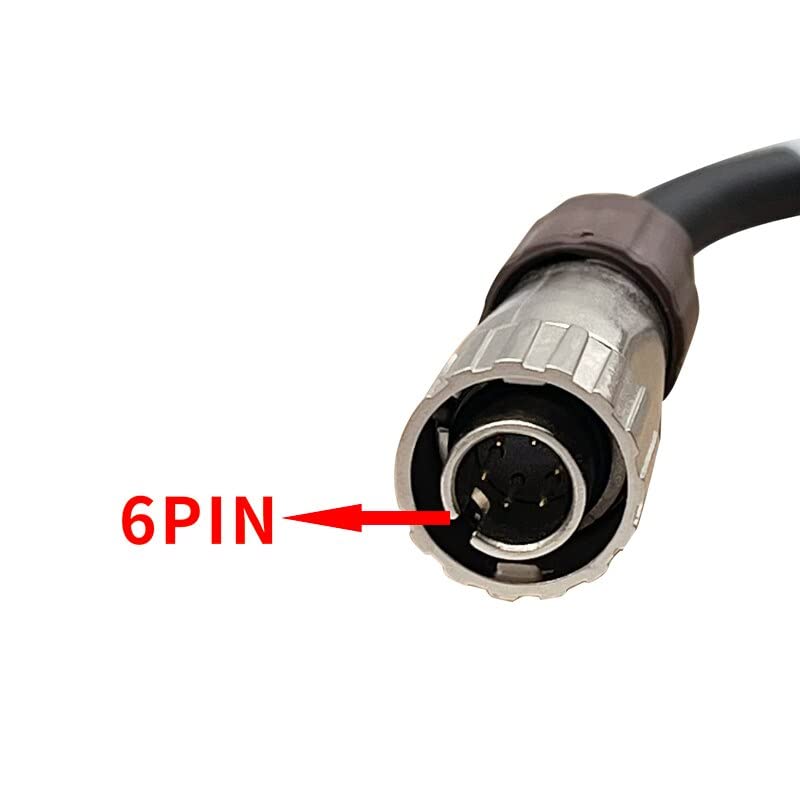A00307 Power Cable for Hiper GPS 6-pin SAE connector close-up showing secure connection for reliable power delivery.