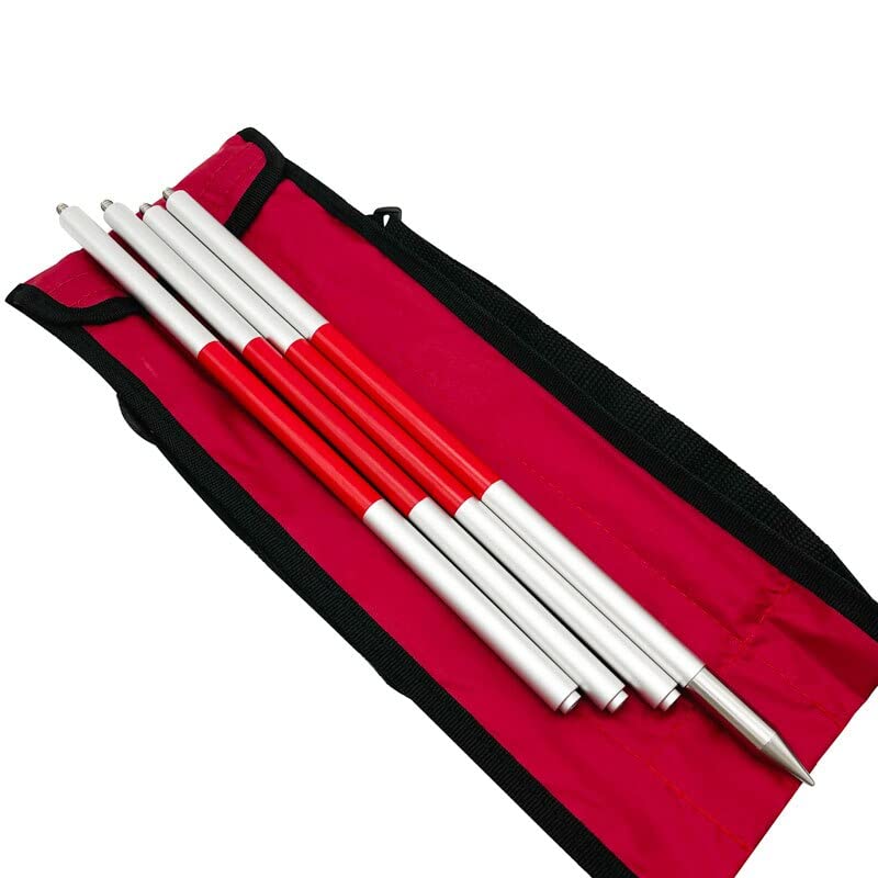 Mini Prism Pole 30cm in red and white color, compact surveying tool for total stations.