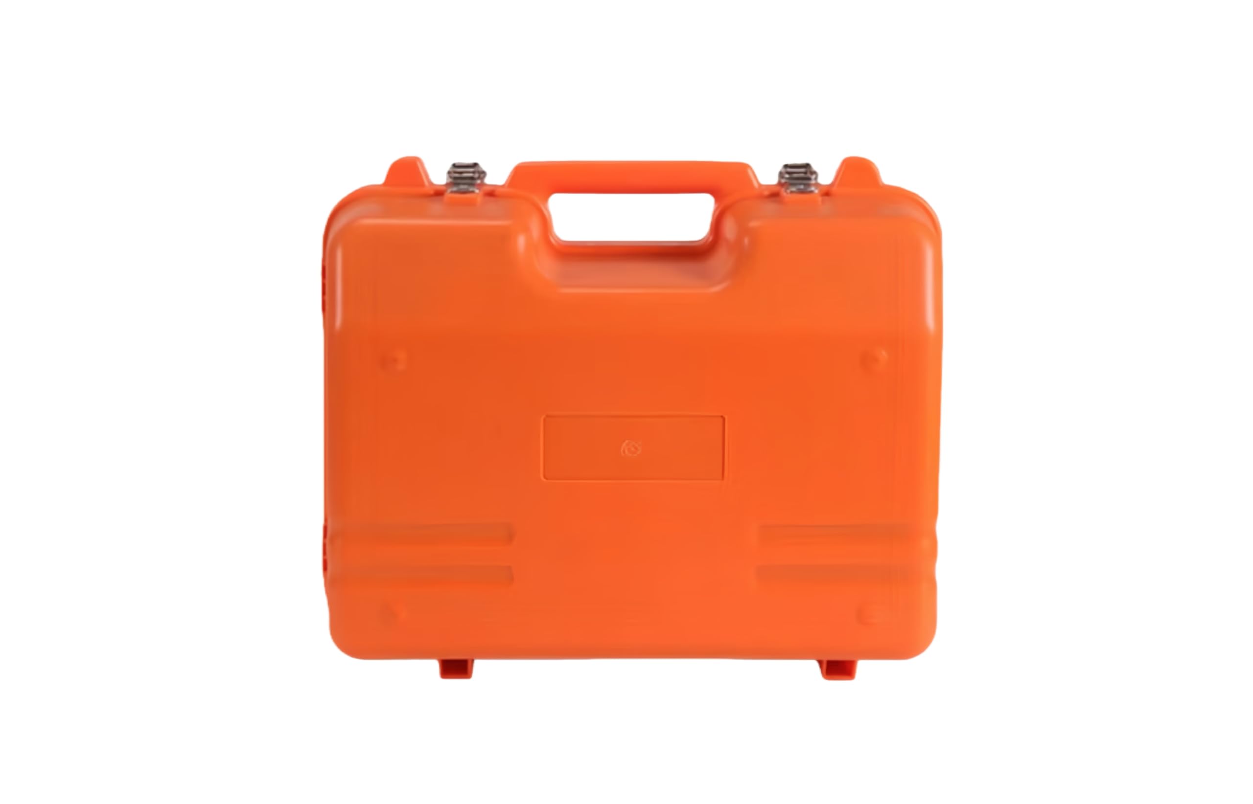 Orange Theodolite Case 40x22x32cm with custom foam and shoulder strap, ideal for dual prism storage case.