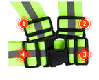 Reflective Vest and Straps Set showcasing high-visibility straps and buckles for enhanced safety in low-light conditions.