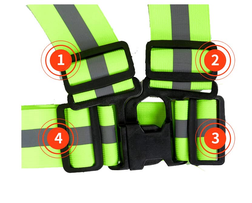 Reflective Vest and Straps Set showcasing high-visibility straps and buckles for enhanced safety in low-light conditions.