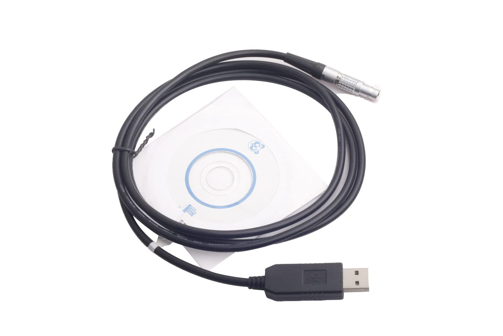 USB Data Cable for Total Stations with installation disk for data transfer and configuration.