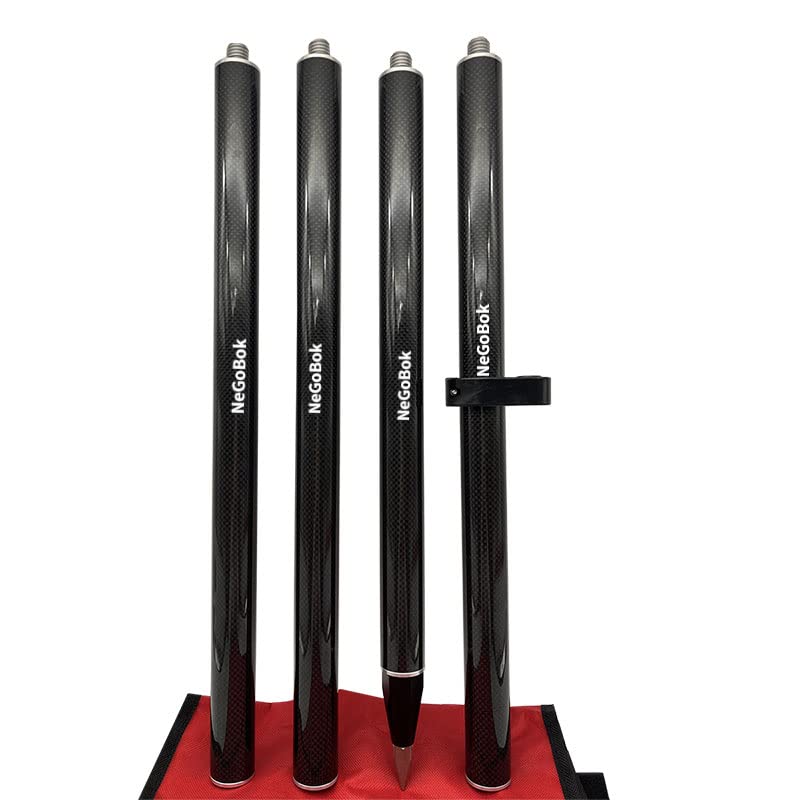 2M Carbon Fiber Prism Pole with 4 Sections for GPS Total Station Surveying