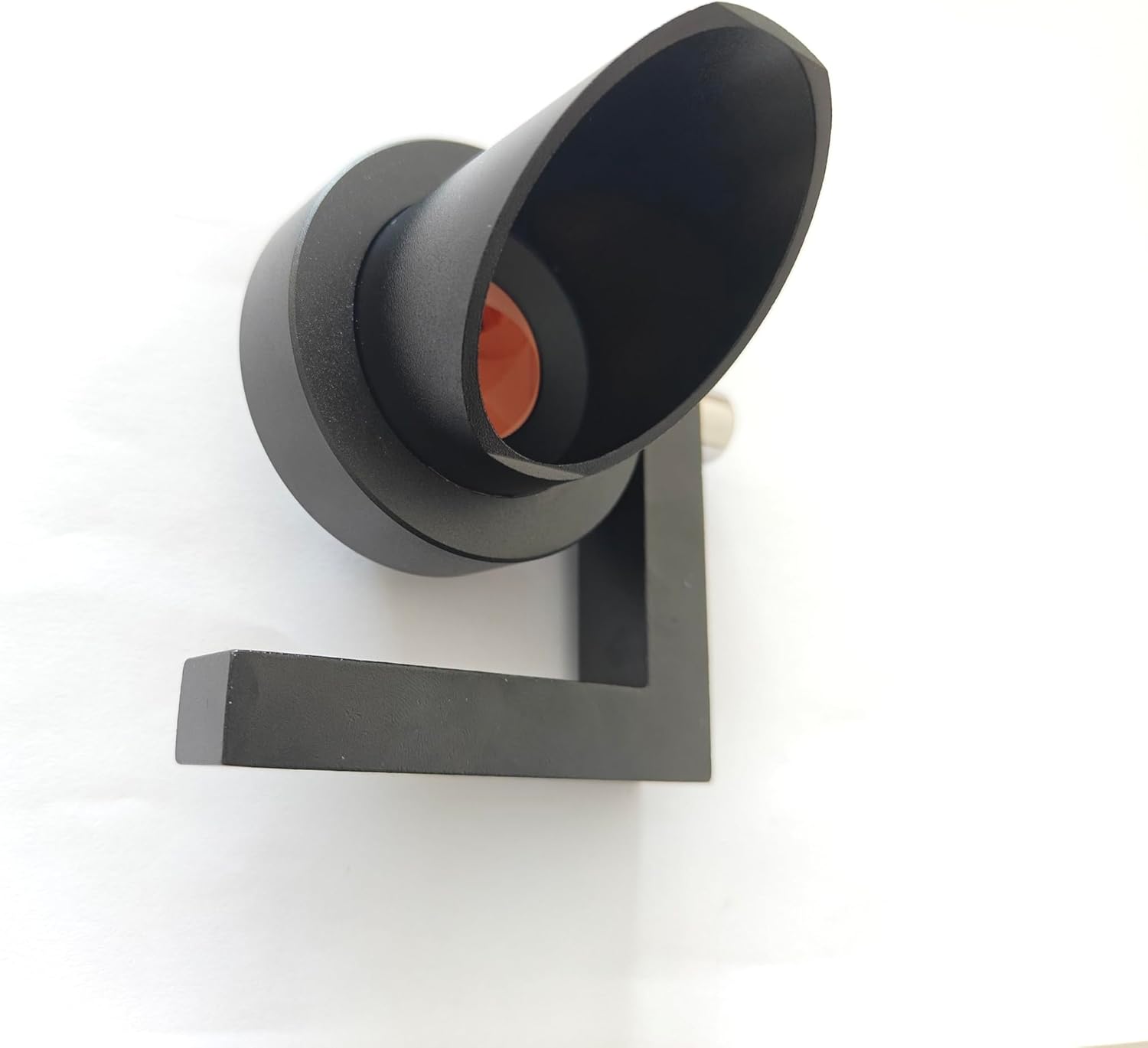 Optical Glass L Bar Prism with Rain Shelter mounted on a black frame for total station applications