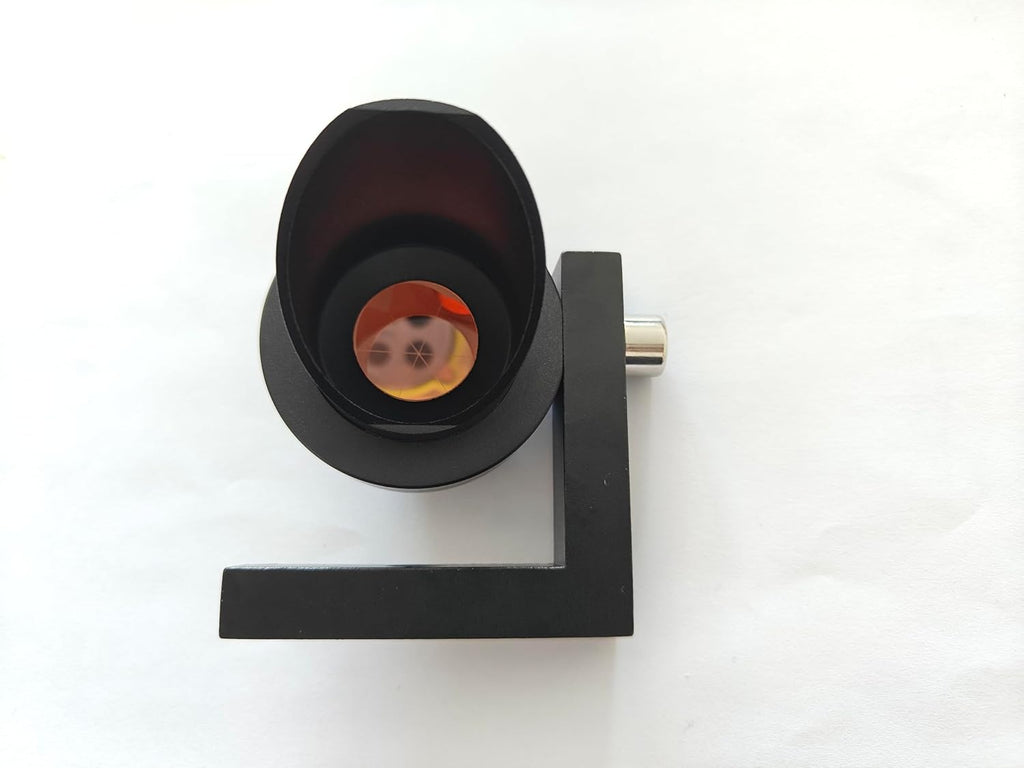 Optical Glass L Bar Prism with Rain Shelter for total station, showcasing a precise round design and durable construction.