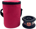 360 Degree Copper Coated Prism next to its carrying case, designed for robotic total stations.