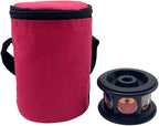 360 Degree Copper Coated Prism next to its carrying case, designed for robotic total stations.