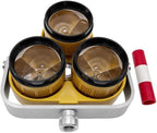 Yellow Triple Prism for Total Station with bright yellow housing and attached survey pole.