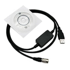 USB Data Cable for Total Stations with installation disc for data transfer to Windows 8, 7, and XP computers.