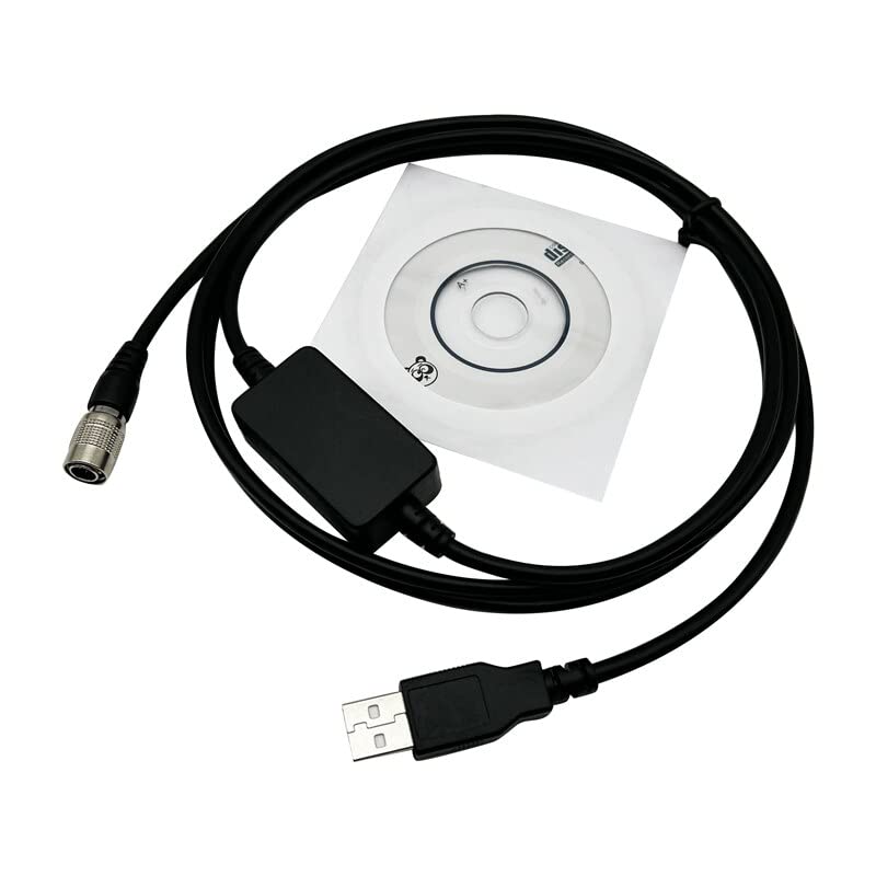 USB Data Cable for Total Stations with installation CD, designed for data transfer to Windows operating systems.