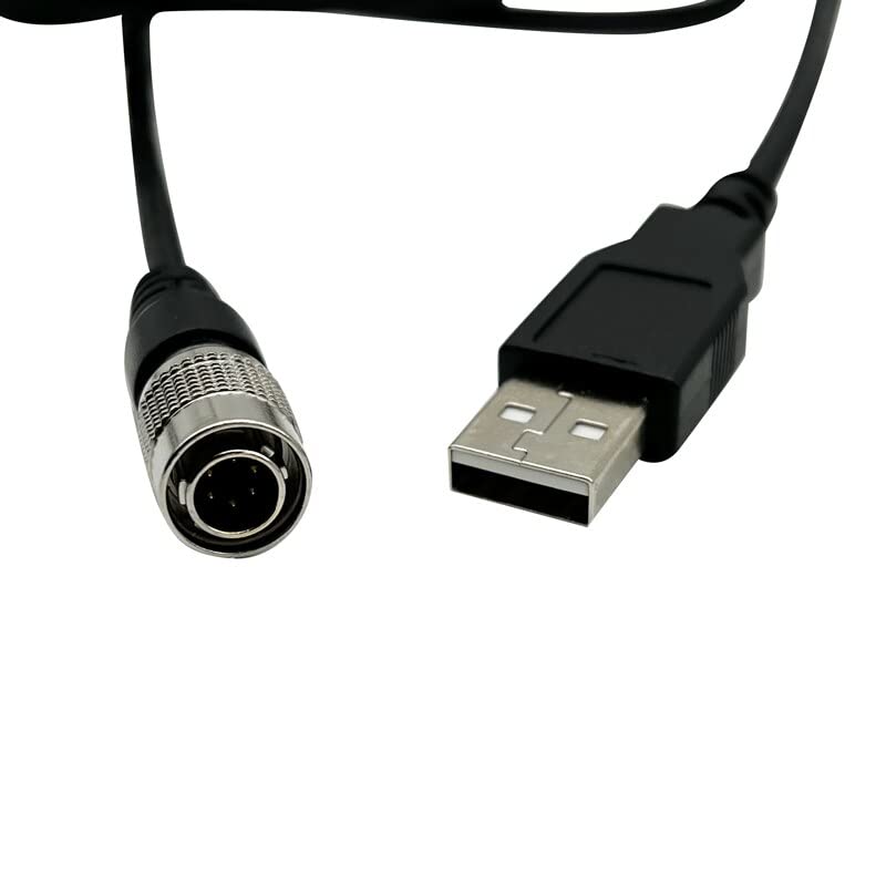 USB Data Cable for Total Stations showing the connector ends for data transfer to Windows operating systems.