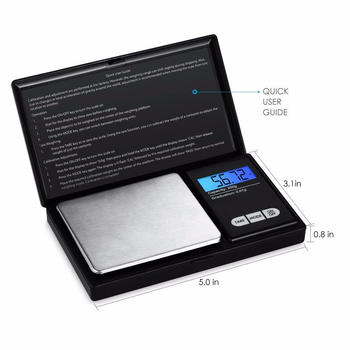 Digital Jewelry Scale 0.01g Mini Electronic for Jewelry Coins Lab
