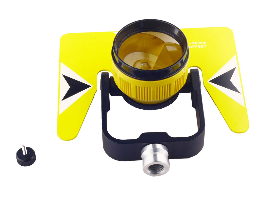 NP 02 Reflective Prism for Total Station with -30mm offset and yellow targets for precise surveying measurements.