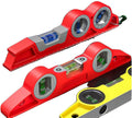 Two-in-One Spirit Level Keychain featuring horizontal and vertical precision tools in red and yellow design.