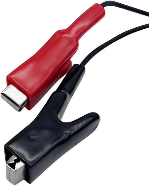 A00702 Power Cable for SATEL-35 with red and black clip connectors for reliable power supply to surveying equipment.
