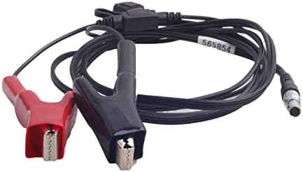 565854 Power Cable for Total Station 5-pin wire with alligator clips for DC power connection.