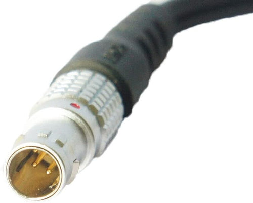Close-up of the 5-pin connector of the 565854 Power Cable for Total Station.