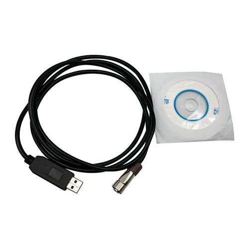 6 Pin USB Data Cable for Total Stations with USB connector and installation disc.