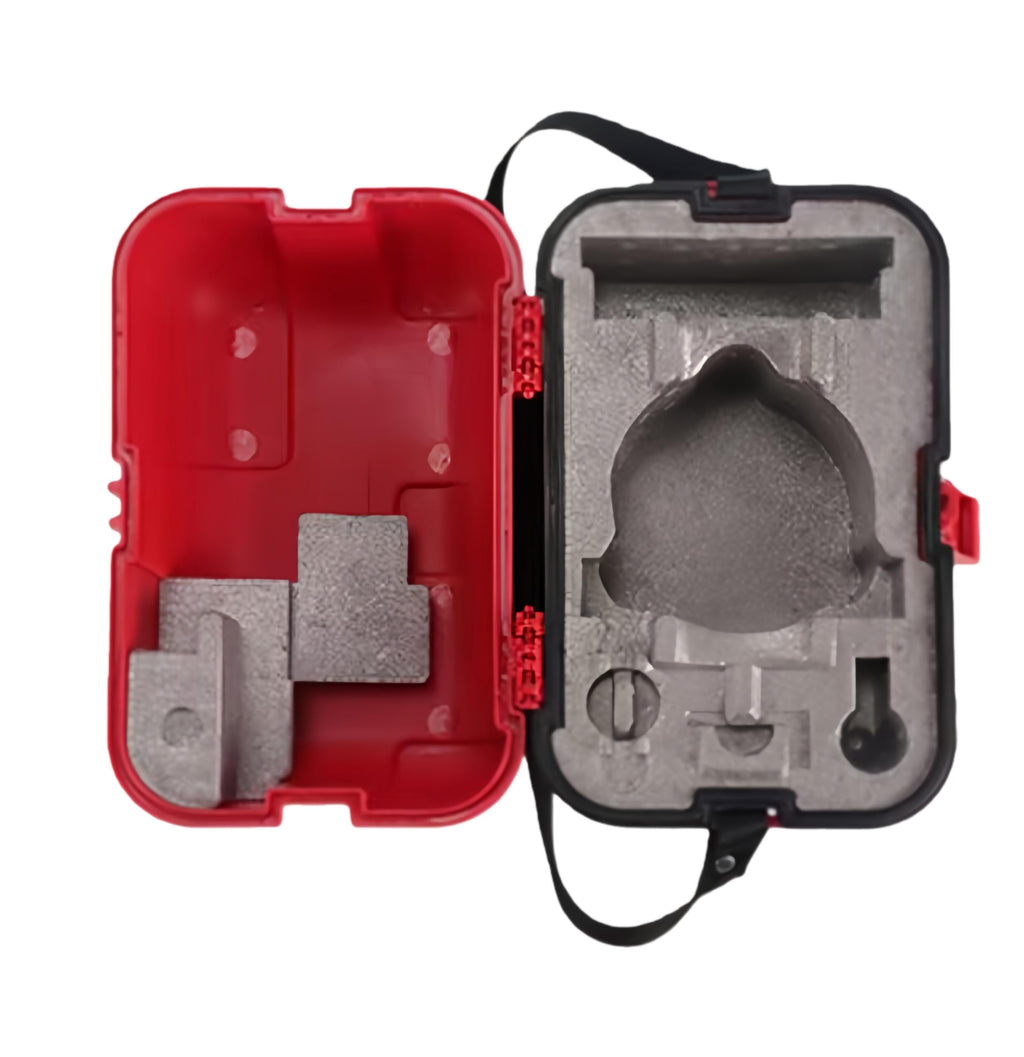 Hard Case for Leveling Equipment interior view showing waterproof design and custom foam inserts.