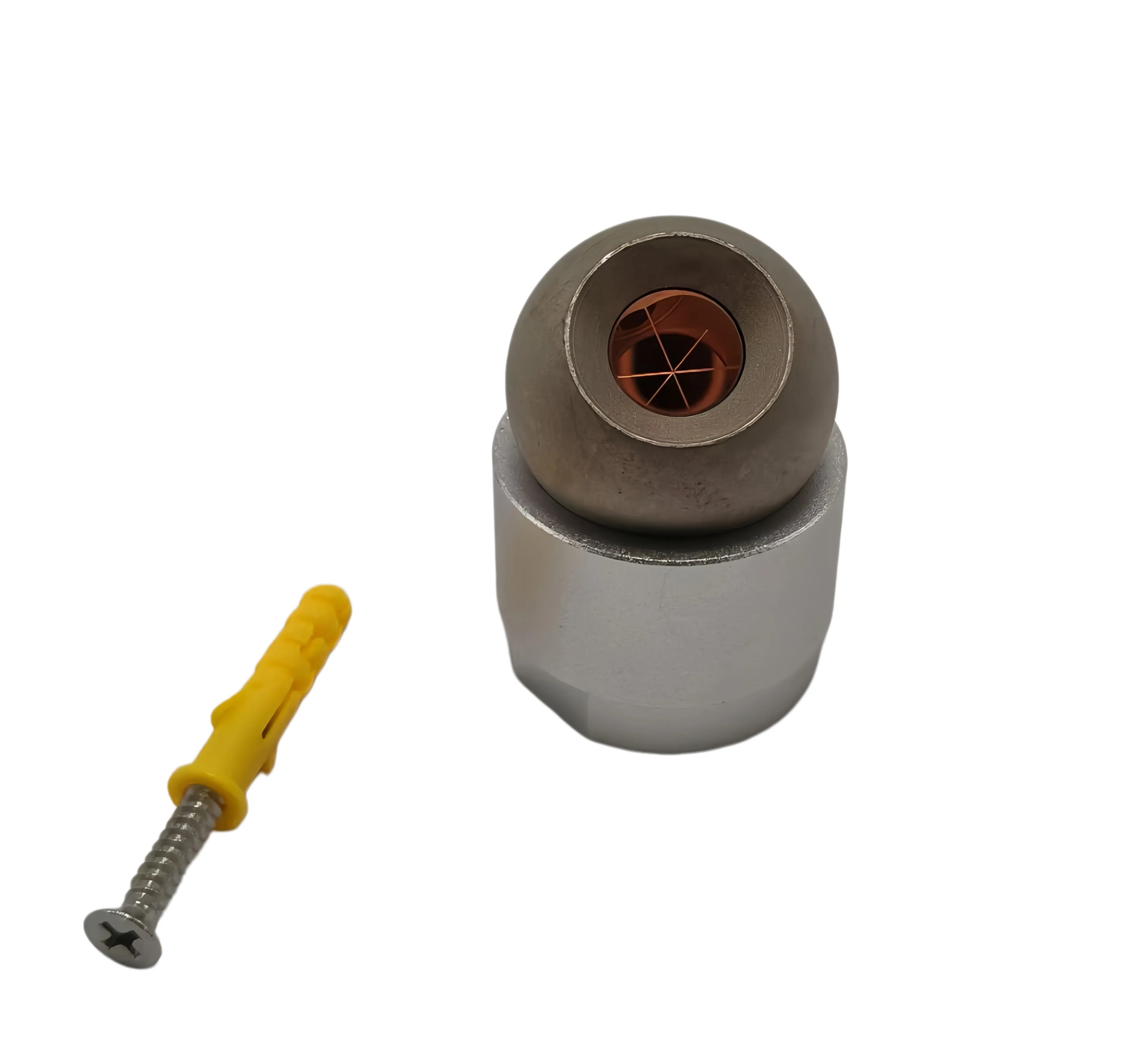 Geobok 1-Inch Copper-Coated Surveying Ball Prism (SMR) | Stainless Steel Corner Cube Reflector